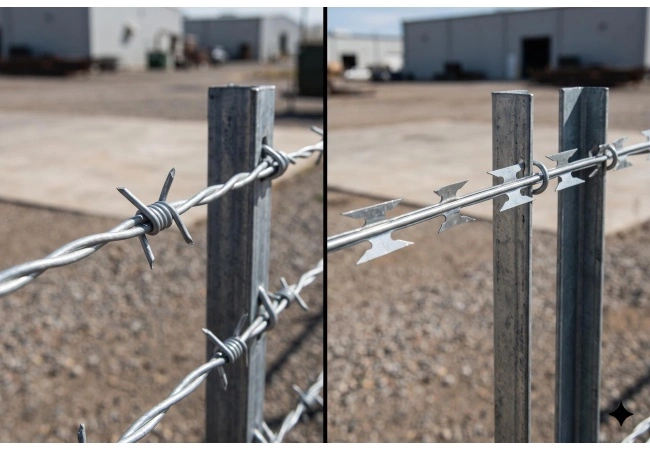 Barbed wire vs razor wire comparison for perimeter security projects